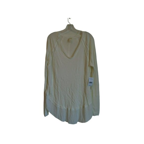 Free People/We the People Tops - Free People We The Free Waffle Weave Long Sleeve Tee - L - Ivory